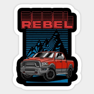 American Pickup Truck RAM 1500 Rebel Sticker